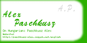 alex paschkusz business card